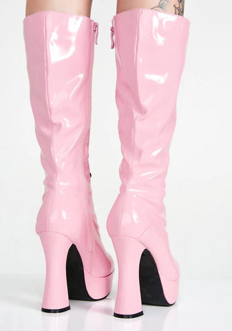 Candy Beverly Heels Baddie Platform Boots