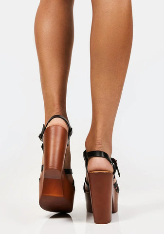 Dark Heavenly Creature Platform Sandals