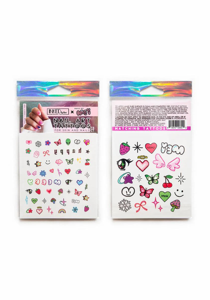 X Mei Nail Art Tattoos