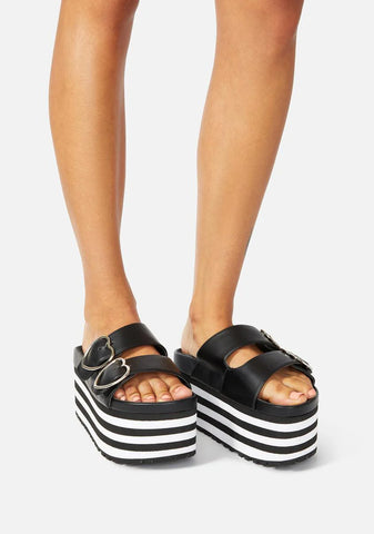 Lovesick Striped Platform Sandals