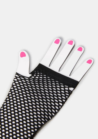 Safe In My Skin Fishnet Gloves