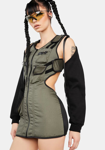 Desert Tactical Dress With Detachable Sleeves