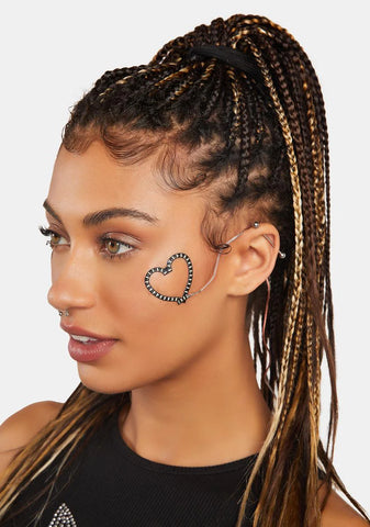 Purple LED Heart Face Jewelry