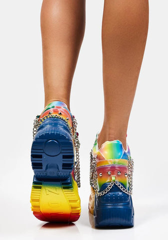 Rainbow Space Candy Platform Sneakers
