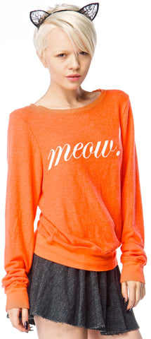 Meow! Baggy Beach Jumper - Black