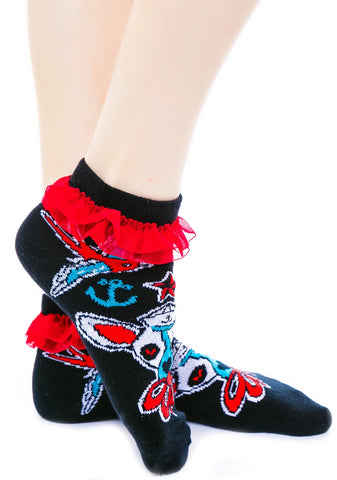 Ahoy Ruffle Ankle Socks
