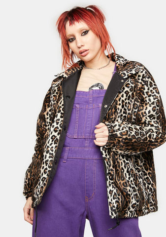 Reversible Leopard Print Coach Jacket