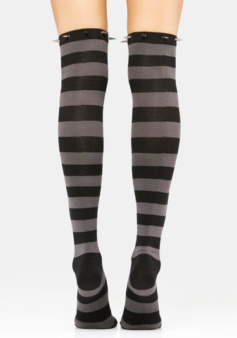 Never Understood Spiked Thigh-High Socks