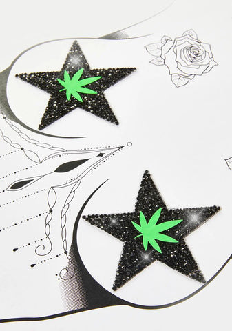 Diamond Bling Weed Star Pasties