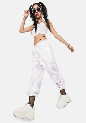 Violet Butterfly Tie Dye Sweatpants