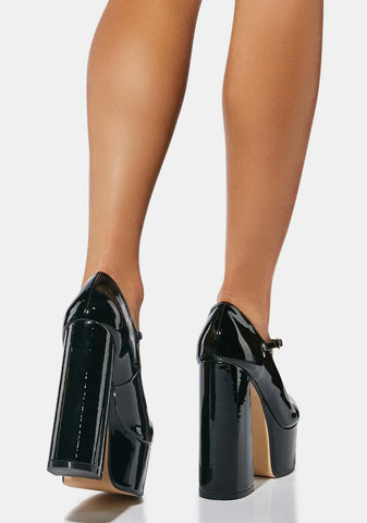 Sparkley Patent Platform Heels