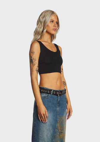 Black Tank Crop Top