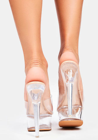 Sand Mafia Mob Clear Lucite Heels