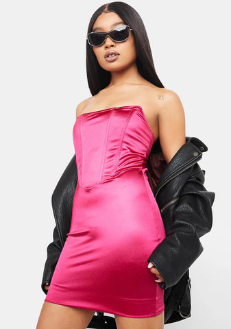 Kiss Heaven Tonight Satin Mini Dress