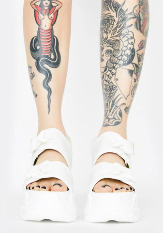 White Peach Platform Sandals
