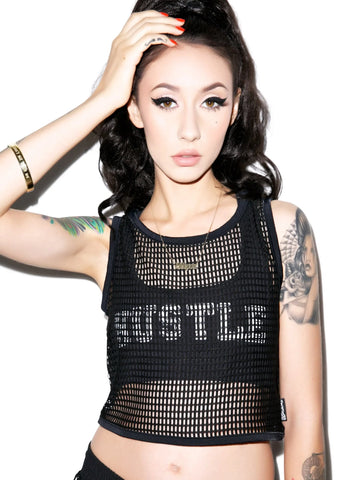 Mesh Crop Top - White