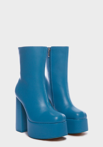 Steel Blue Lexus Platform Boots