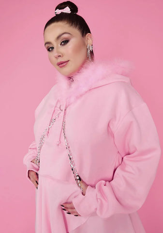 Plus Blinged N' Babied Rhinestone Hoodie