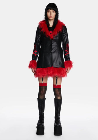 Too Dead To Die Vegan Leather Coat