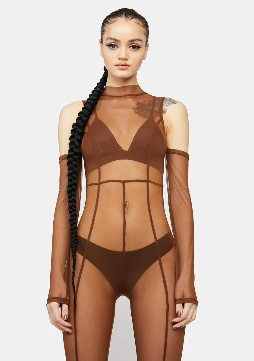 Shake The Room Mesh Jumpsuit Set