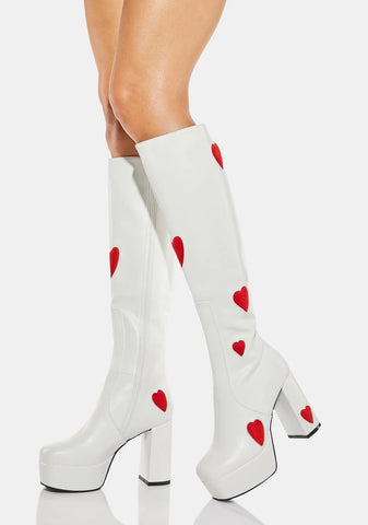 White Jam Tarts Platform Boots