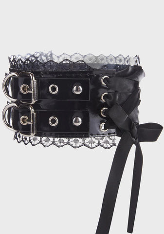 Midnight Mutters Lace-Up Choker