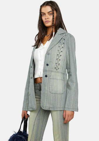 Sliding Doors Pinstripe Blazer