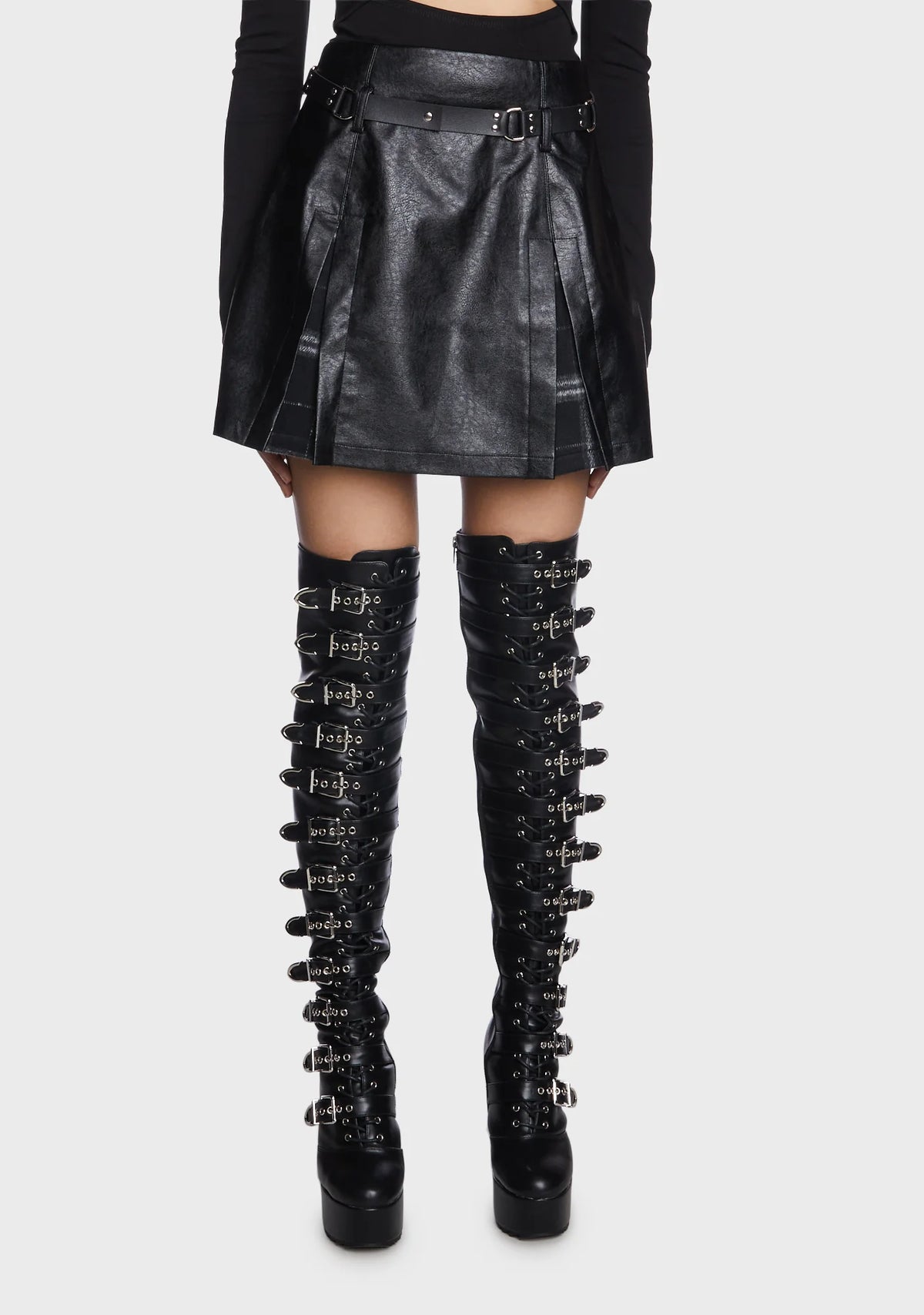 Plaid Splicing Skirt