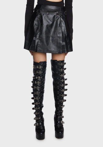 Plaid Splicing Skirt