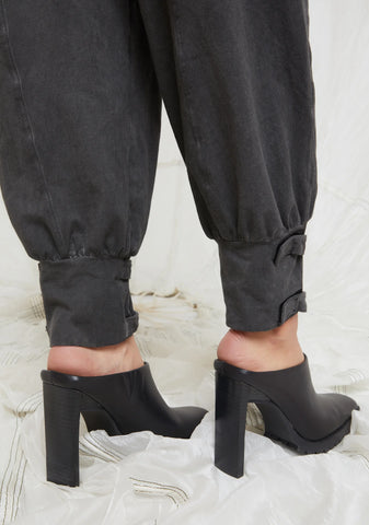 Synth Genuine Leather Square Toe Mules