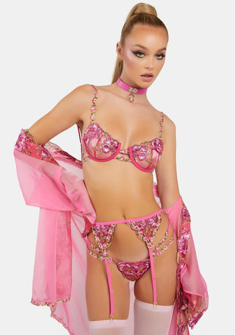 Coralie Floral Embroidered Thong