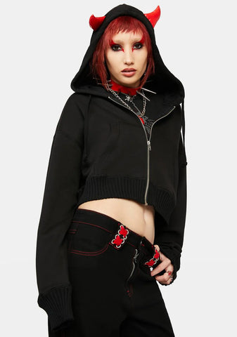 Crafty Devil Cropped Hoodie