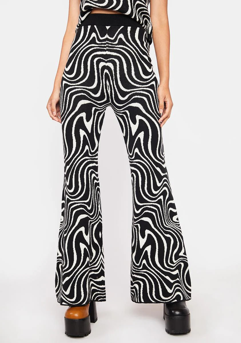Swirl Knit Flare Pants
