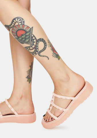 Blush In A Mood Studded Slides