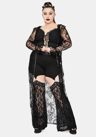 Studying Demonology Lace Bell Sleeve Duster