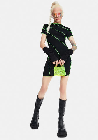 Enter The Void Seamed Mini Dress