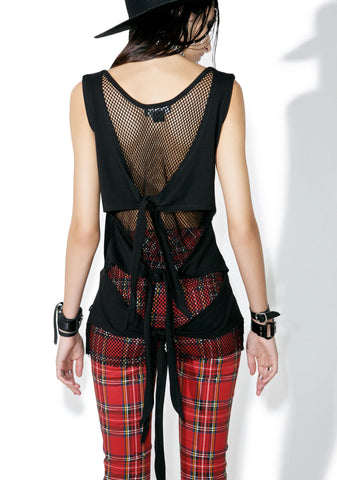 Fishnet Tie Back Tank