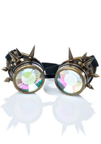 Brass Spike Kaleidoscope Goggles