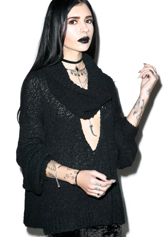 Scandal Knit Crop - Black