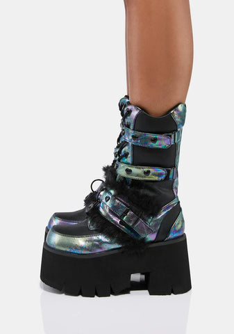 Trippy Love Platform Boots