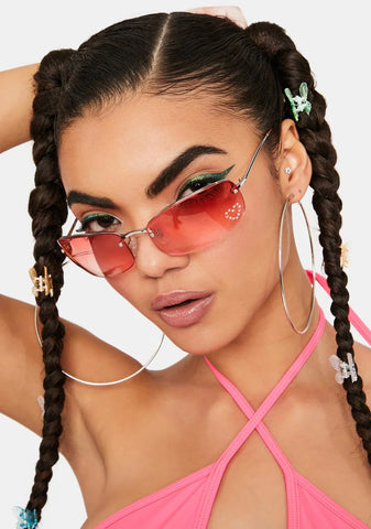 Red Nelly Rhinestone Sunglasses