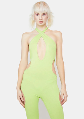 Record Scratch Cutout Catsuit