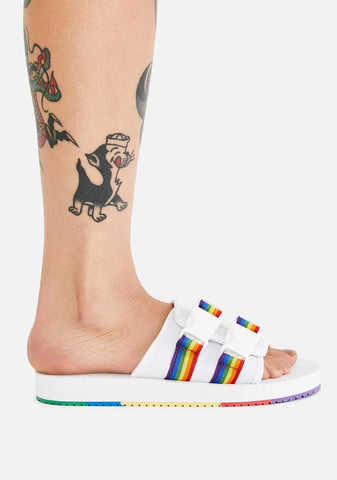 White Wilo Lux Nylon Slides