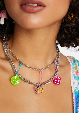 Safety Dice Chain Necklace