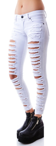 Cat Fight Pants - White