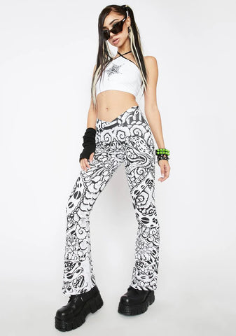 Celtic Print Pull On Stretch Pants