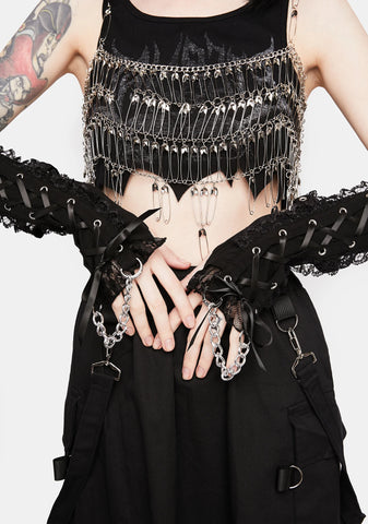 Black Lace Arm Warmers