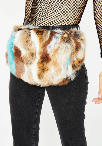 Calico Fuzzy Fanny Pack