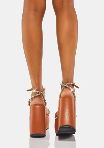 Brown Ramsey Platform Heels