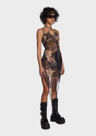 Echo Rockslide Print Midi Dress